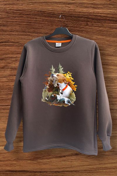 WİDİ Hunting Hunting - English Pointer Printed, 100% βαμβακερό φούτερ με λαιμόκοψη