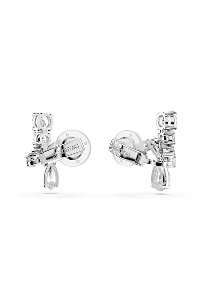 Swarovski Matrix Klipsli Küpeler, Karışık kesimler, Beyaz, Rodyum kaplama