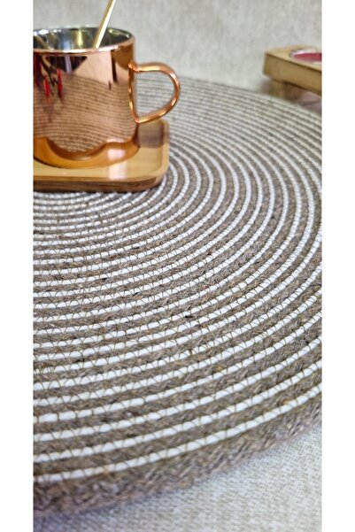 MODA kahverengi beyaz detaylı cıft taraflı amerıkan servis / supla