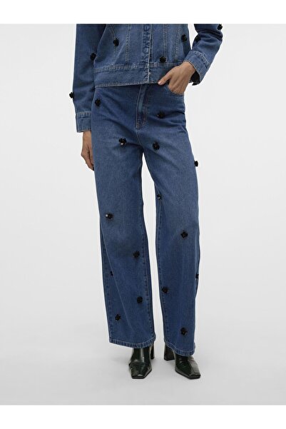 Vero Moda Weit geschnittene VMTAYLOR Mid Bel Şalvar Fit Jeans