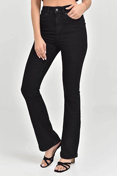 kleshus Γανίκους Μαύρο Ισπανικό Τζιν Παντελόνι με φαρδιά μπατζάκια