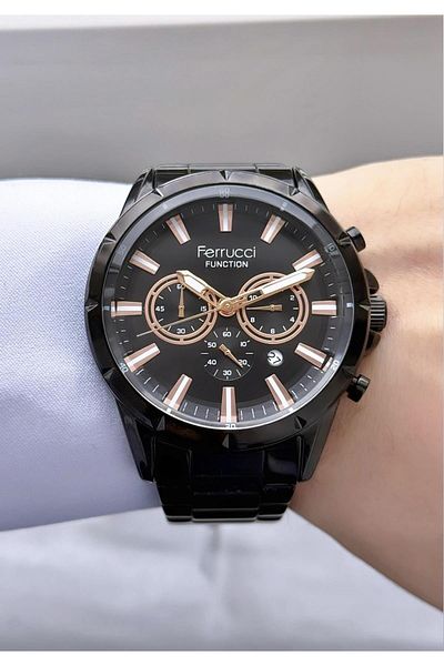 Ferrucci Men's Functions Active Steel Band Wrist Watch