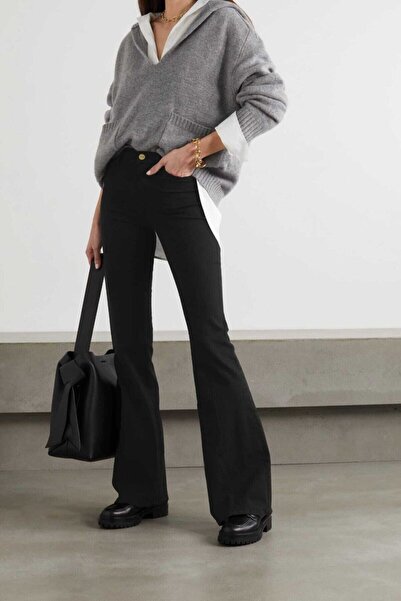 mooishan S.o.l.m.a.z. جينز أسود - خصر عالي، ليكرا إضافي، ساق واسعة، ساق طويلة...