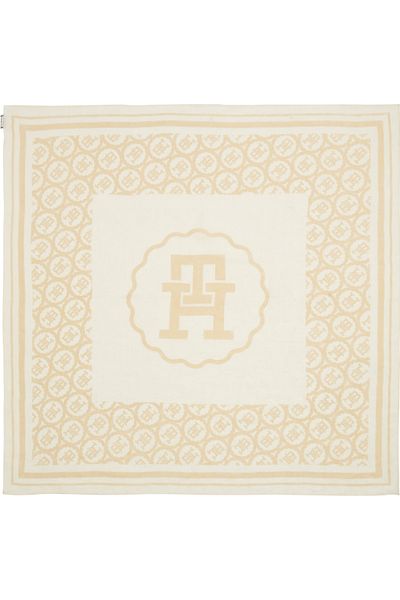 Tommy Hilfiger Linen TH Monogram Stamp Square Scarf