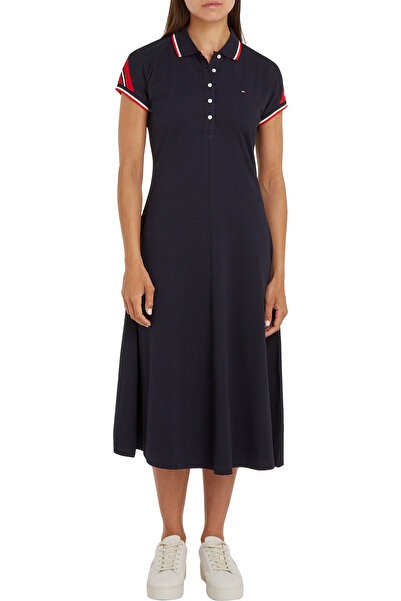 Tommy Hilfiger Signature Tape Knee Length Polo Dress