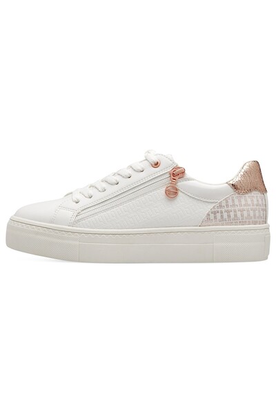 Tamaris Damen Low Sneaker Low Top 1-23313-41 Weiß 119 White/rose Gold Textil/synthetik
