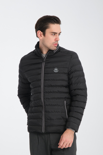 Frappoli Ανδρικό πουπουλένιο παλτό με όρθιο γιακά χειμερινό χωρίς κουκούλα