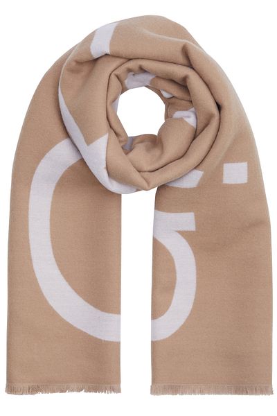 Calvin Klein Printed Fringed Hem Scarf