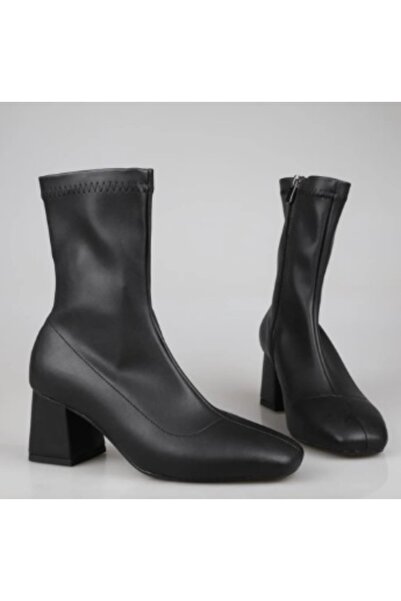 Park Moda PM309 K900 Kalın Topuk Küt Burun Streç Bot