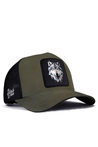 BlackBörk V1 Λούκανος Λογότυπο Χακί-μαύρο Καπέλο Trucker