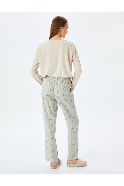 Koton Kedi Baskılı Uzun Kollu Pijama Takımı