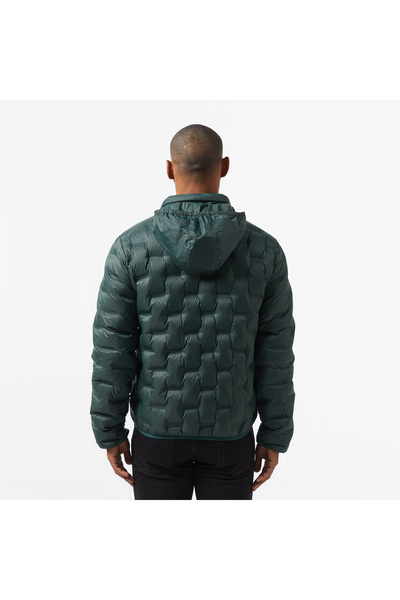Lacoste Erkek Regular Fit Kapüşonlu Kapitone Koyu Yeşil Mont