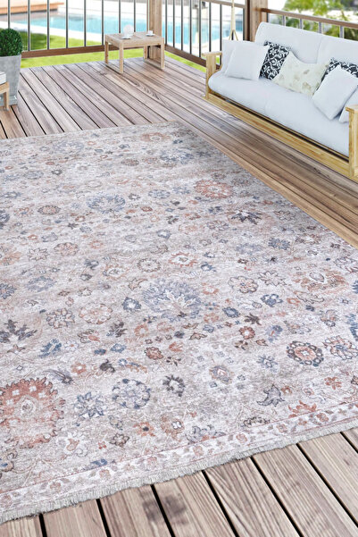 Lavin Cream Washable Woven Base Living Room Kitchen Balcony Children And Living Room Rug