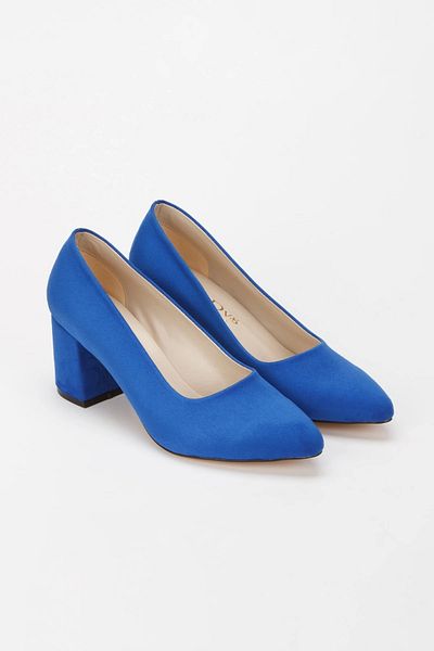 MFT AYAKKABI Pantofi de damă din piele intoarsa albastra - Design casual cu toc gros