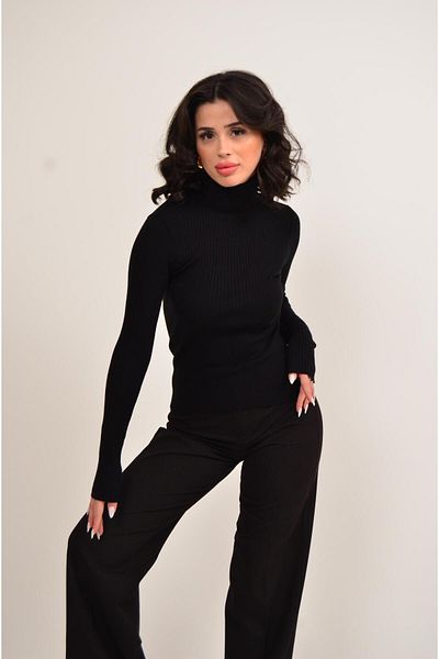 Figo Pulover cu guler înalt din tricot cu nervuri