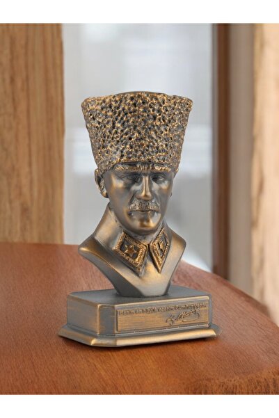 GİTTİGİTTİ Mustafa Kemal Atatürk Büst Biblo Siyah Kahve