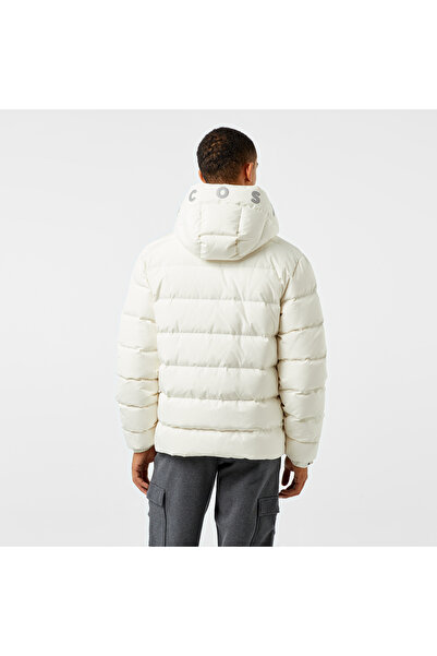 Lacoste Erkek Regular Fit Kapüşonlu Beyaz Şişme Mont
