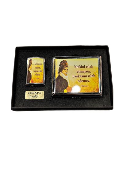 Silver Özel baskılı Tabaka+pürmüz çakmak seti