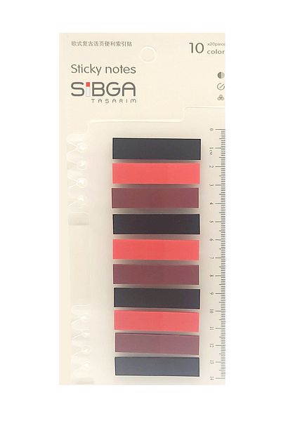 sibga tasarım Transparent Colored Post-It Note Paper - 200 Sheets Bookmark Sticker
