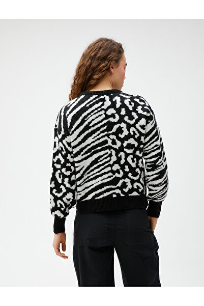 Koton Дамски пуловер с леопардови шарки 3WAL90258HT