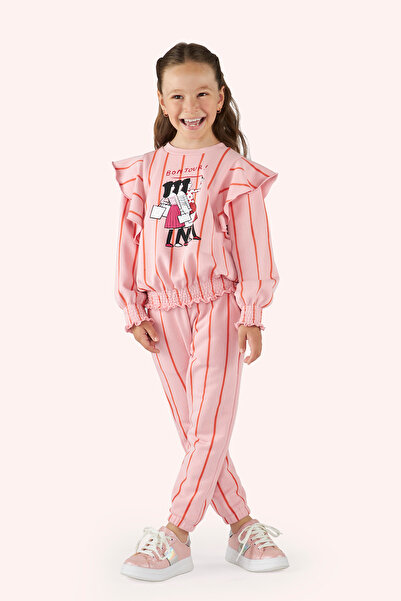 Panço Kız Çocuk Pembe Sweatshirt