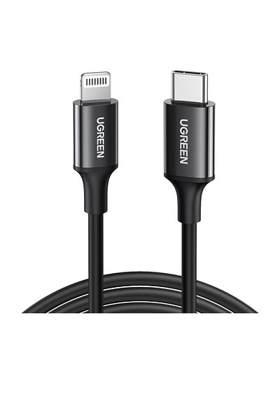 Ugreen كابل شحن ومزامنة بيانات USB-C إلى Lightning بطول 1 متر - أسود