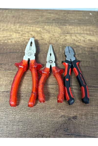 BK HIRDAVAT 'BK' 3'LÜ KOMBİNE SET İZOLELİ PENSE,KARGABURNU,YANKESKİ