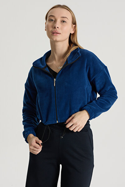 Perché Women's Fleece Full Zip Crop Stand Collar