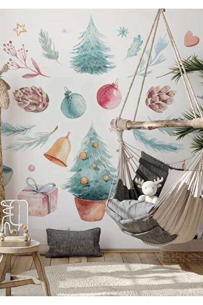 WALLHUMAN Set de autocolante pentru camera bebelușilor de Anul Nou - Decorați...