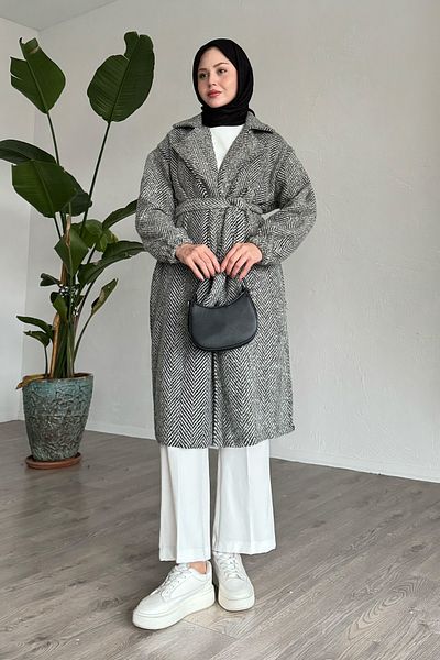 InStyle Herringbone Mint Stamp Coat
