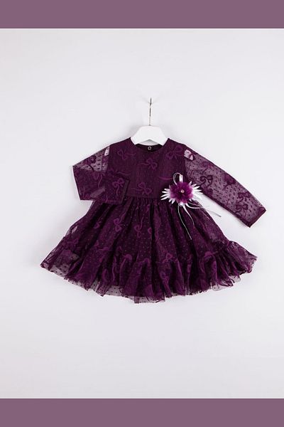 LORIAN'S Girl's Polka Dot Print Tulle Dress 1-2-3 Years