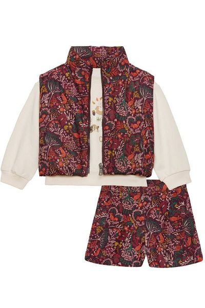 nk kids Patterned Rustic Girls' Shorts with Elastic Waist