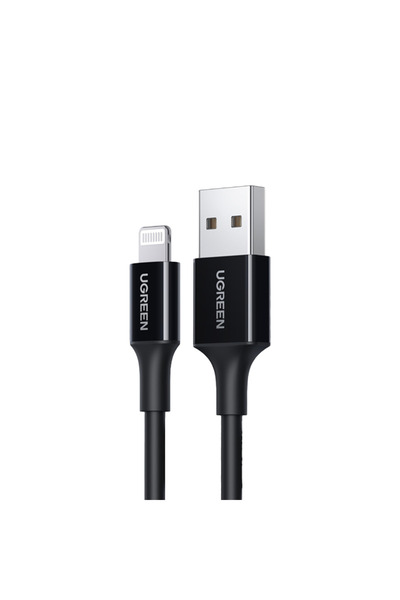 Ugreen Şarj ve Senkronizasyon Veri Kablosu USB - Yıldırım 1m - Siyah