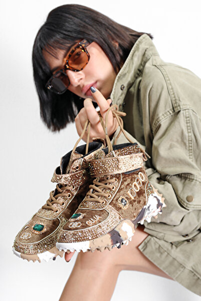 Guja Reign Taş Detaylı Bilek Bantlı ve  Kauçuk Tabanlı Konçlu Sneakers