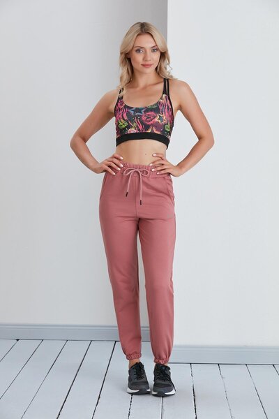 nurneva Γυναικείο μοντέλο βασικής κατασκευής, ελαστικό στο πόδι, μήκους μέχρι τον αστράγαλο, χτενισμένο βαμβακερό παντελόνι αθλητικό