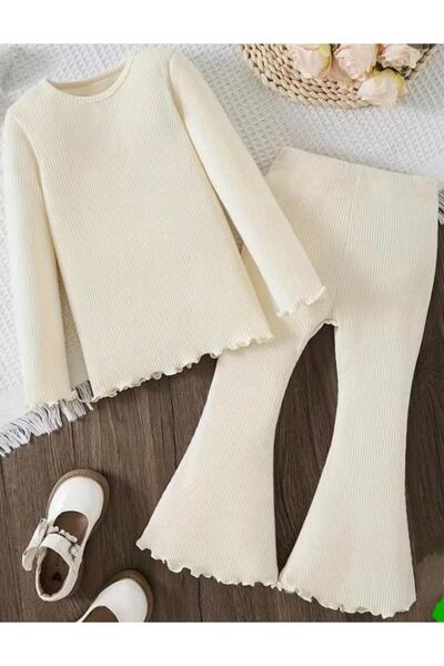 BEBEĞİME ÇORAP Children's Bottom-Top Spanish Leg Trousers Double Set