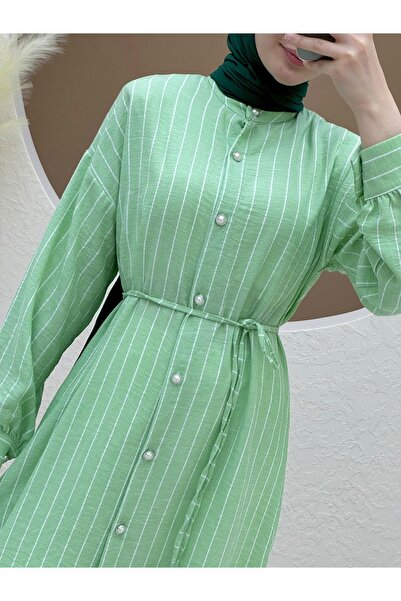 Modamorfo Довга туніка з ґудзиками та шнурівкою - A.Зелена