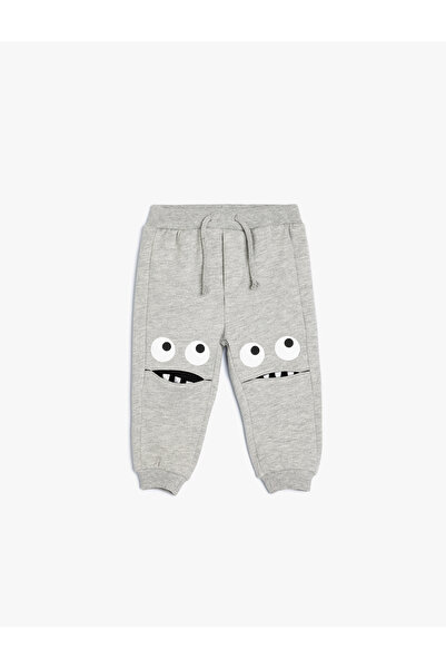 Koton Jogger Eşofman Altı Beli Bağlamalı Canavar Baskılı Pamuklu Şardonlu