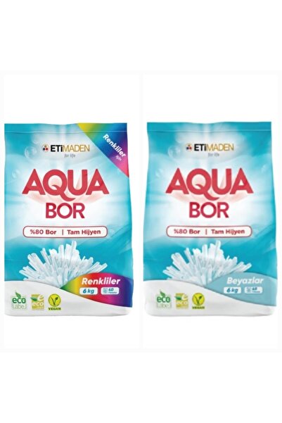 ETİ MADEN Aquabor Renkli Ve Beyazlar Için 6*2 12 Kg 80 Yıkama