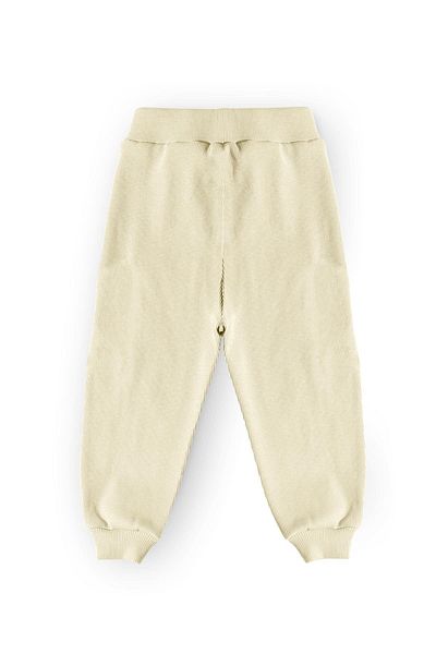 LUESS Ecru Cotton Unisex Children's Trousers - Elastic Waist and Leg (3-4 Years 8-9 Years)