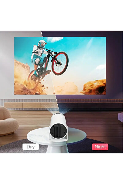 Laraheiser Taşınabilir Android 11 Projeksiyon Wifi Destekli Uyumlu Akıllı Sinema Projektör Beyaz Ultra HD