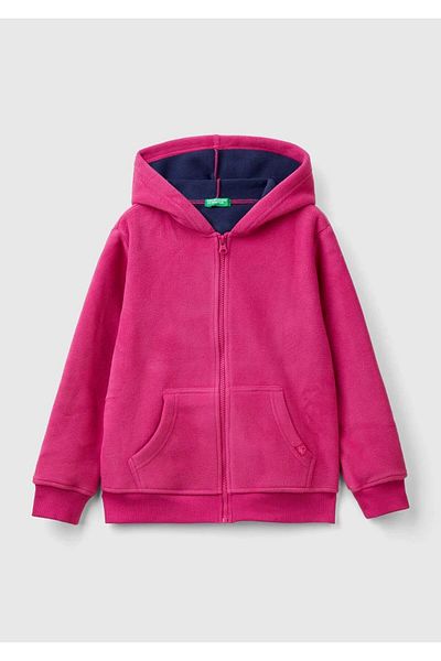 United Colors of Benetton Hanorac cu etichetă fuchsia pentru băiat