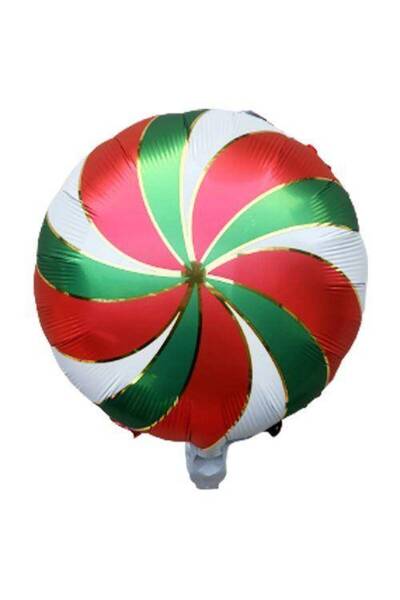 Parti Dükkanım Green Red White Lollipop Candy Foil Balloon 45 Cm