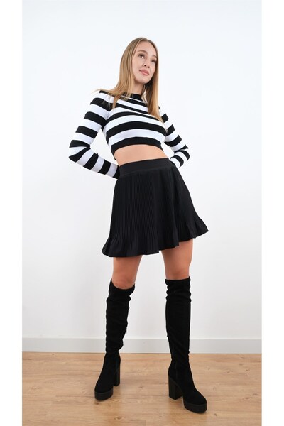 Miapiashop Pileli Şort Etek