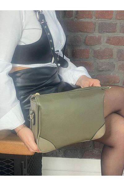 Vendetta Çanta Nell Double Eyed Women's Shoulder Bag with Zipper in the Middle
