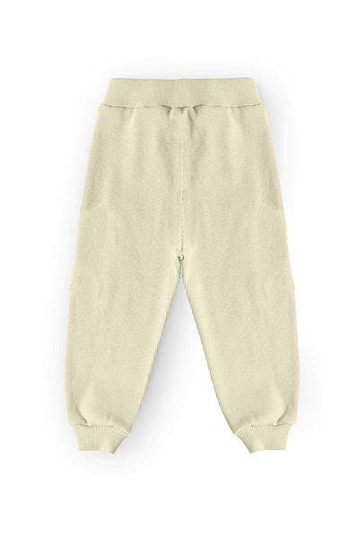 LUESS Ecru Cotton Unisex Children's Trousers - Elastic Waist and Leg (3-4 Years 8-9 Years)