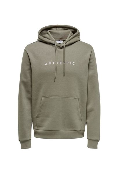 Only & Sons Ανδρικό φούτερ χακί - γιακά με κουκούλα, ανοιχτές περιοχές - ONSCONNOR AUTHENTIC