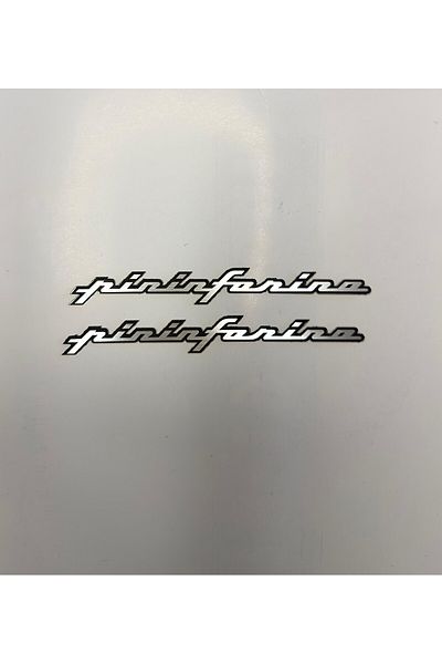 OTOMOR AKSESUAR Pininfarina نقش مكتوب باللون الفضي مقاس 11.5 سم