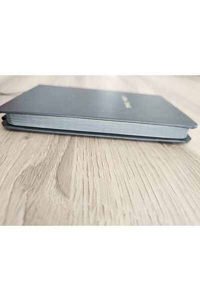 Mikro 80 Sheets Gray Striped Elastic Hard Cover A6 Notepad