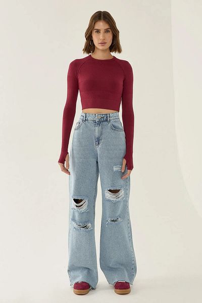 Hiccup Top crop de bază slim fit